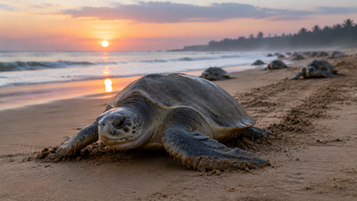 after nearly 20 years in the indian ocean olive ridley sea turtles return to the same odisha beaches