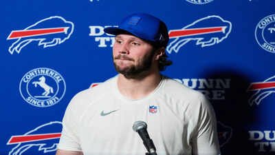 bills qb allen upbeat in dismissing questions about soreness despite padded right throwing elbow