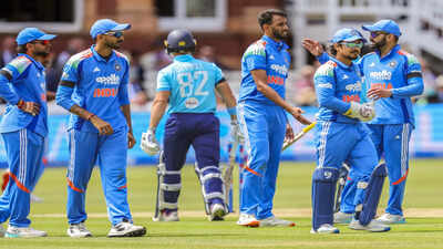 london england jul 19 ani india39s prasidh krishna with his teammates celeb