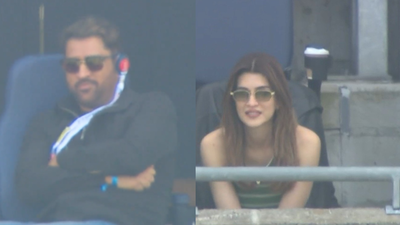 ms dhoni and kriti sanon at india vs england odi