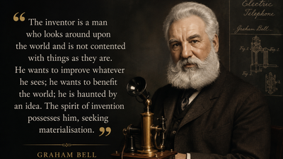 quote of the day by alexander graham bell why quotthe inventor is a man who looks around uponquot ce