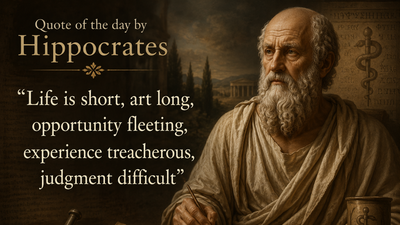 quote of the day by hippocrates why quotlife is short art long opportunity fleeting experience quot