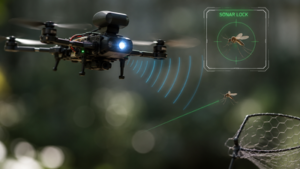 scientists have built a sonar guided drone that can find and hunt mosquitoes in mid air without usin