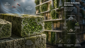 swiss scientists have created a living building material that grows stronger by pulling carbon dioxi