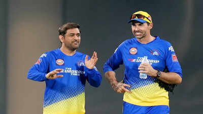 thiruvananthapuram chennai super kings captain ms dhoni and team coach stephen