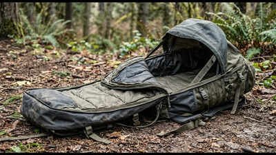 australian designed backpack uses insulation and weatherproof materials to create an emergency bed f
