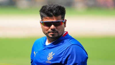 bengaluru royal challengers bangalore player karn sharma during a training sess