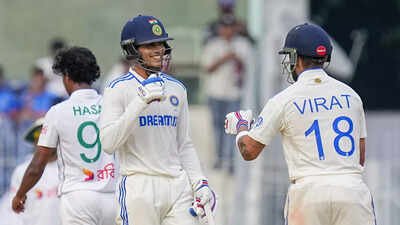 chennai indias virat kohli and shubman gill on the second day of the first tes