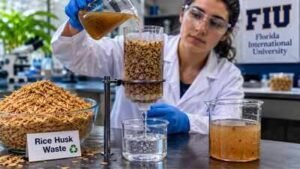florida scientists are turning rice husk waste into reusable water filters that can remove pollutant