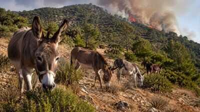 meet spains firefighting donkeys the rescued animals helping prevent wildfires by eating dry vegetat