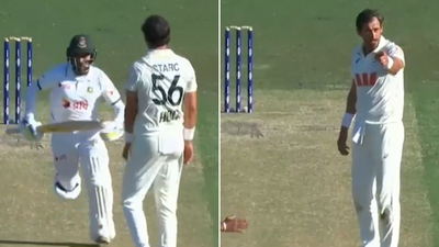 mitchell starc and bangladesh all rounder mehidy hasan miraz