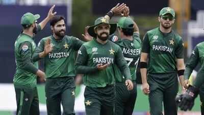 pakistans mohammad amir second left celebrates with teammates after the dismissal file photo