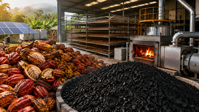 vietnamese cocoa processor converts 5000 tons of discarded pods into biochar and clean energy turnin