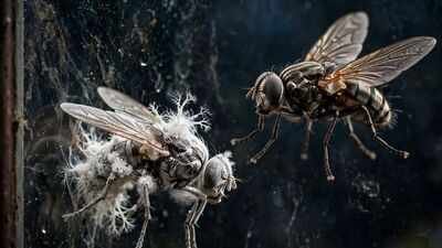 scientists found a fungus that turns female flies into zombies then uses their dead bodies to spread