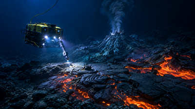 scientists use robots more than two kilometres beneath the pacific to discover huge lava fields arou