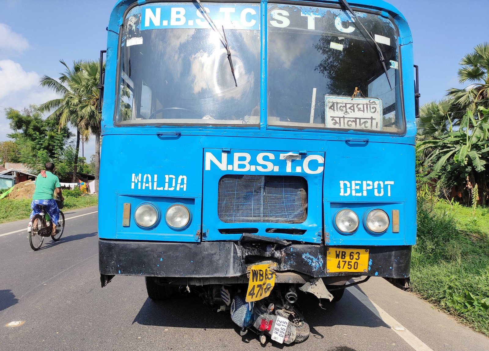 tragic collision in karnataka bus crashes into tractor driver succumbs