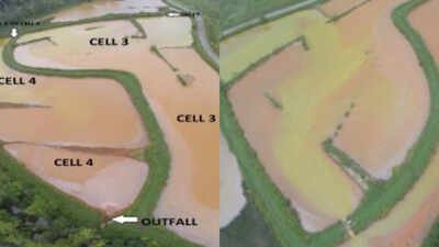 visual observations indicated a retention time of about 61 minutes in cell 3 and 66 minutes in cell